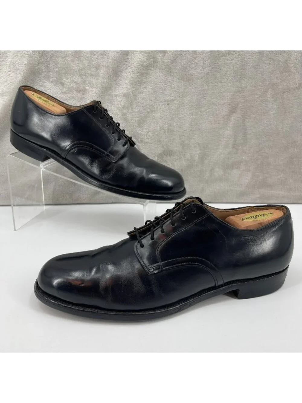 Craddock Terrry Vintage Men's 11N Black Leather Military Lace Up Dress Shoes